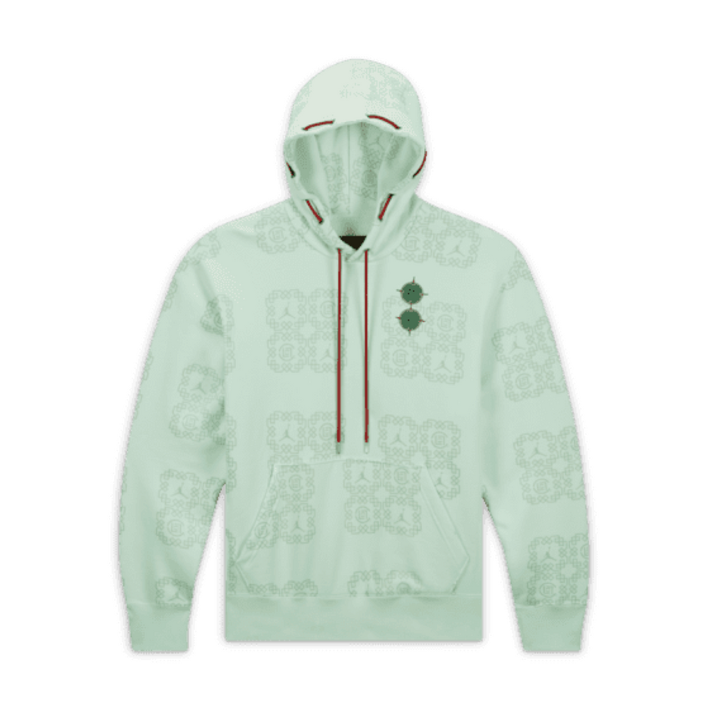 AIR JORDAN X CLOT ALL OVER PRINT FLEECE HOODIE BARELY GREEN