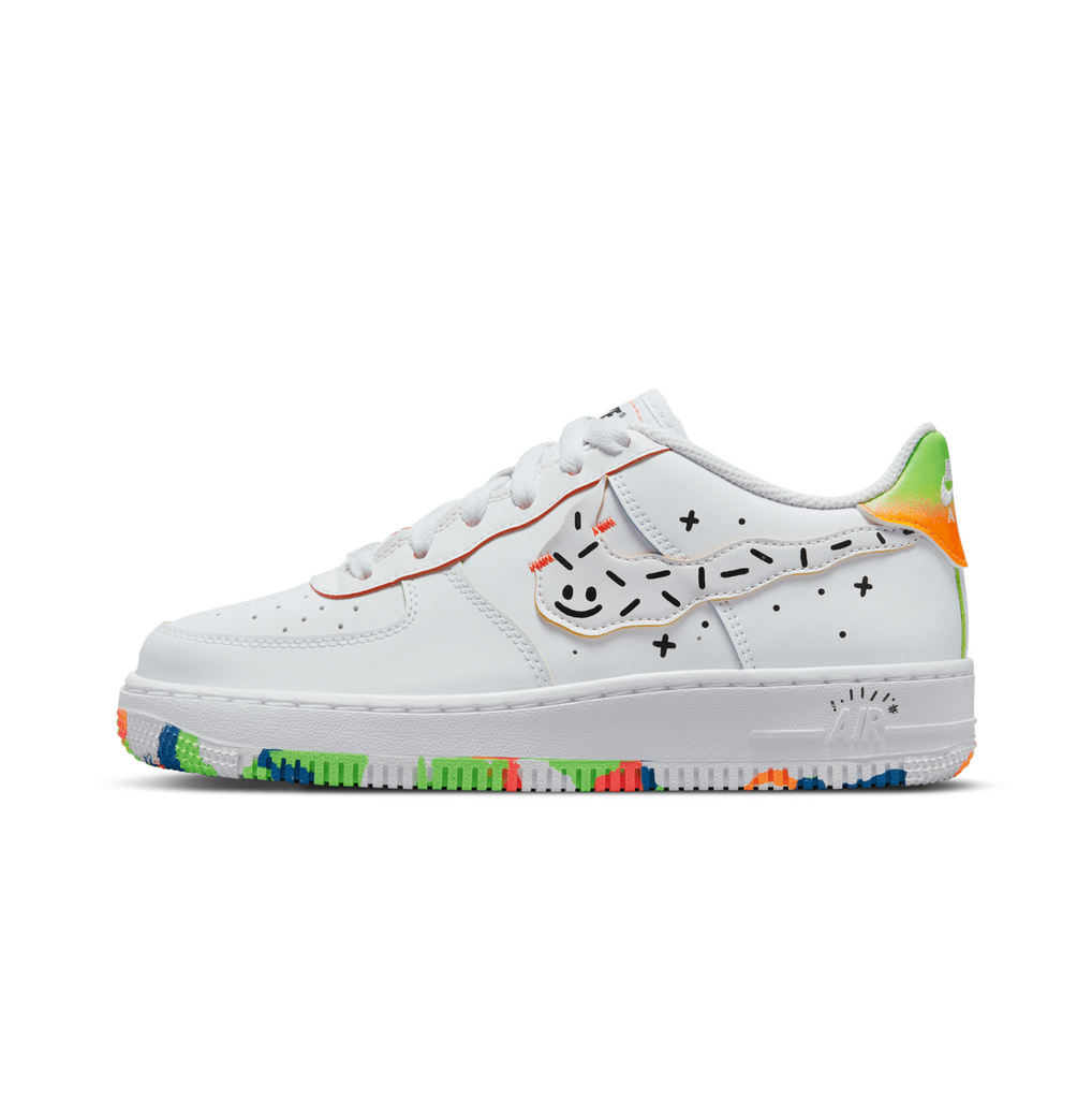 NIKE AIR FORCE 1 LV8 GS - WHITE/WHITE-WHITE-TOTAL ORANGE