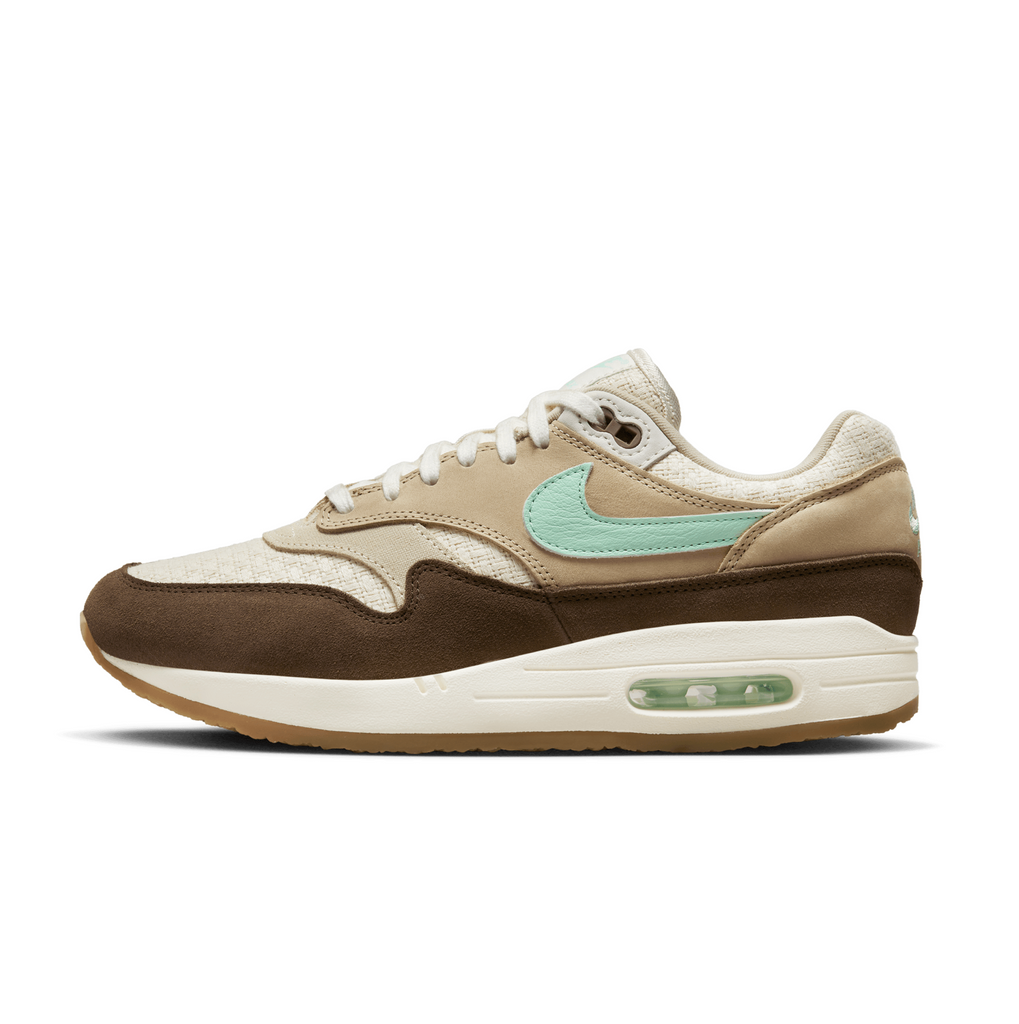 NIKE AIR MAX 1 PREMIUM MEDIUM BROWN MINT FOAM MUSHROOM MUSLIN Creme321